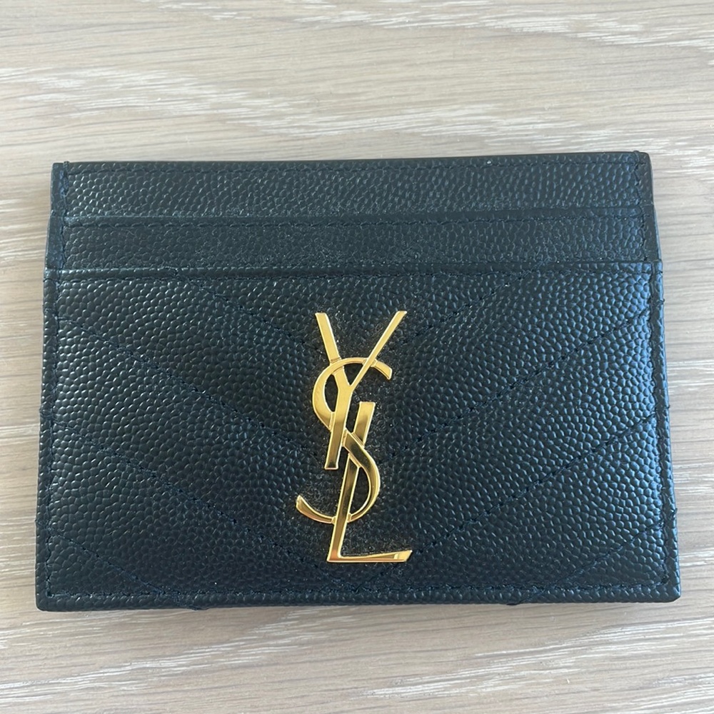 YSL Black Leather Cardholder